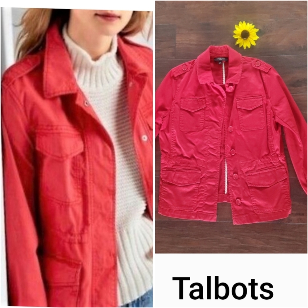 NEW TALBOTS RED POCKETS JACKET 💕